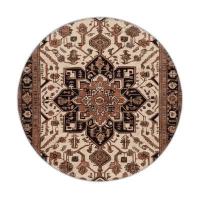 Tapis d'intérieur et d'extérieur brun Persian