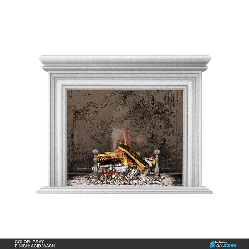 Palermo Alto Fireplace Mantel, Acid Wash Gray