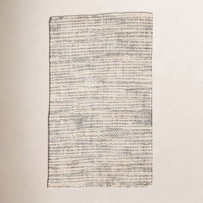 Owen White Black Hand-Woven Striped Jute Rug