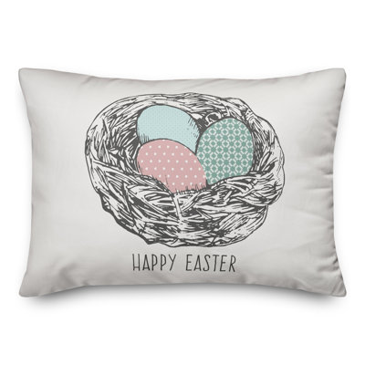 Coussin lombaire joyeux pâques œufs 