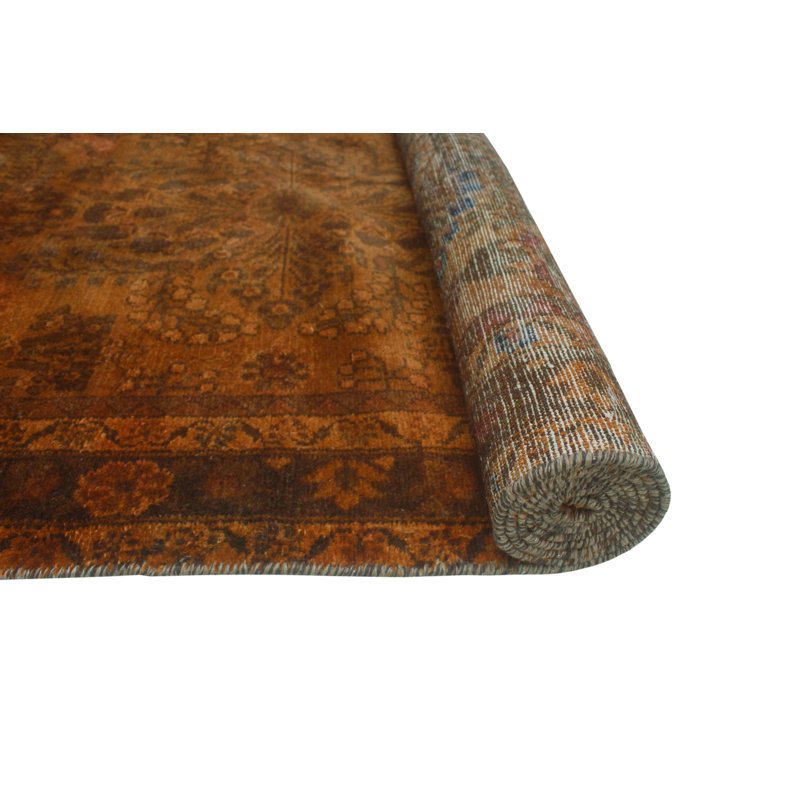 One-of-a-Kind 3'3" x 9'6" 1980s Runner Wool Area Rug in Brown