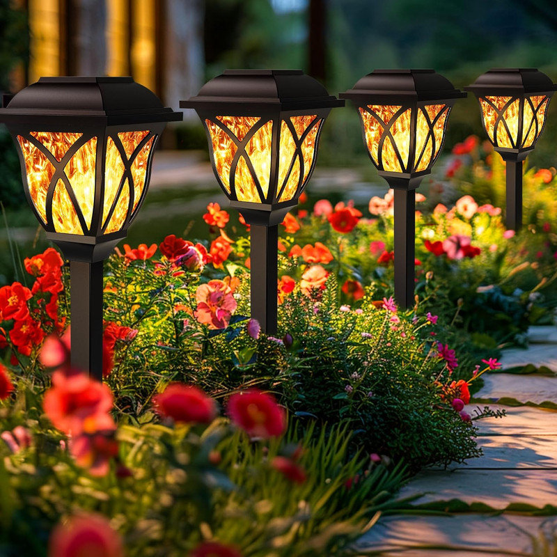 Stainless Steel Solar Powered Pathway Light Pack, Warm White