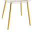 Chaises en plastique transparent avec pattes en métal doré assorties à une table en verre trempé de 180 cm (71 pouces), une solution de repas stable et fonctionnelle. Table de 6 pieds, idéale pour les réunions de famille.