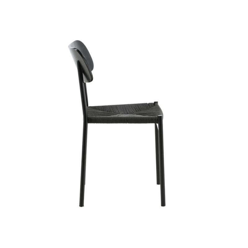 47cm H Side Chair, Black/Natural