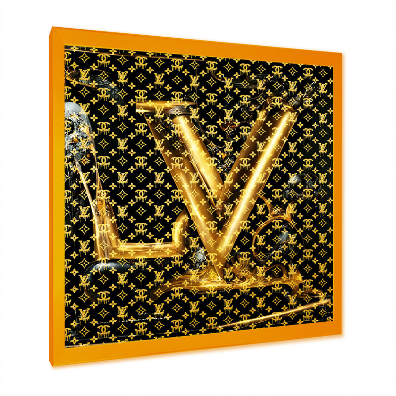 Luxury Brand Design I - Fashion, art mural, H 16 po x l 16 po x P 1 po, Impression dorée sur toile encadrée