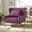 Fauteuil moderne en velours violet, fauteuil d'appoint, fauteuil de lecture, canapé individuel pour salon, chambre ou coin lecture-134204912