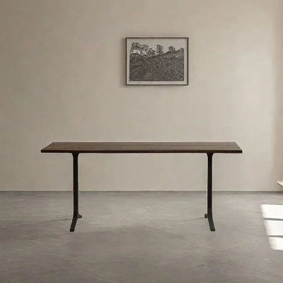 Vintage rectangular solid wood dining table