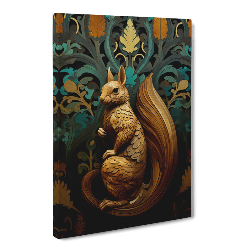Squirrel Deco - No Frame Print, 50cm H x 35cm W x 3cm D