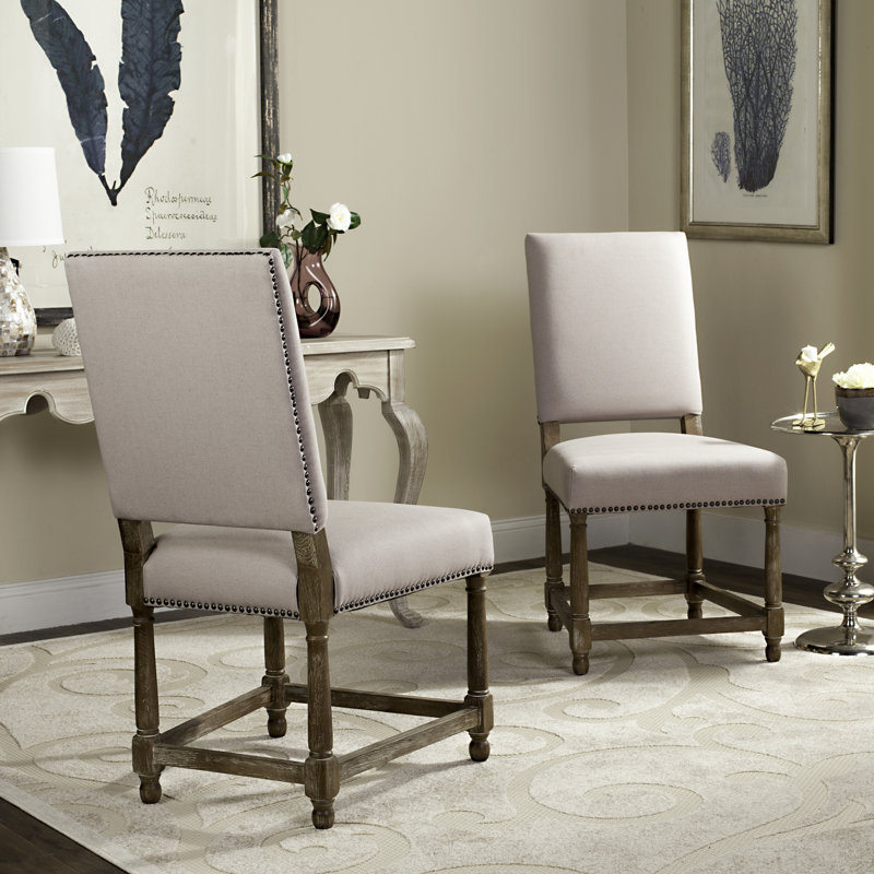 Fleur 20.5'' H Linen Upholstered Oak Side Chair
