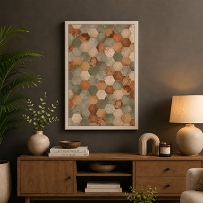 Honeycomb Tessellation Geometric - Wrapped Canvas
