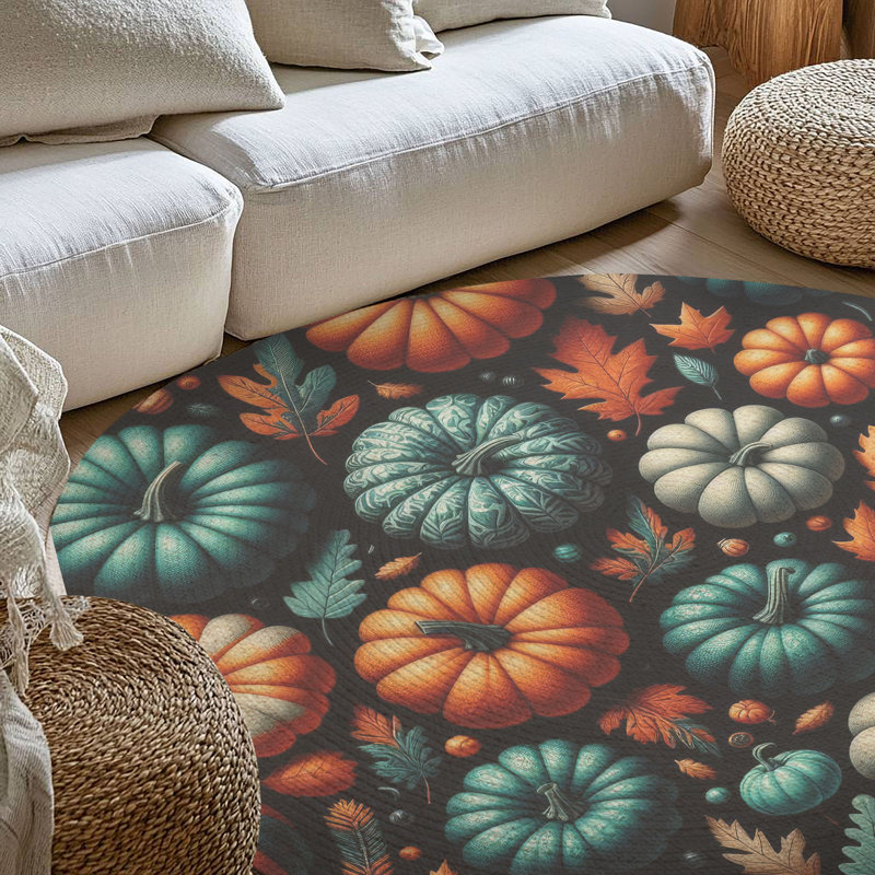 Tapis tressé Patch of Fall, Rond 5 pi