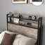 Cadres de lit simple à DEL personnalisables avec fonction de rangement et de charge, aucun sommier nécessaire, idéal pour la chambre à coucher, couleur gris noir, matériaux métalliques, cadres, rangement, station, conception silencieuse,