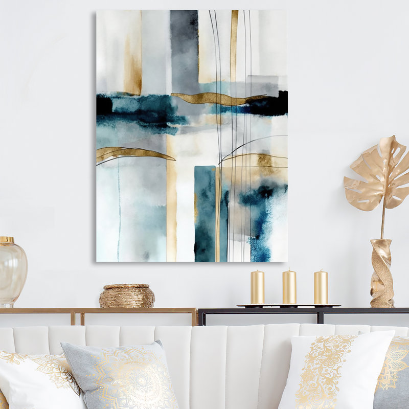 «Abstract Transitional Modern Shapes IV», reproduction sur toile, L 12 po x H 20 po, Toile tendue