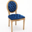 Chaises de salle à manger en velours bleu avec boucle tirée à la main, ressort en acier intérieur de 2 chaises, structure en bois massif, fabriquée à la main