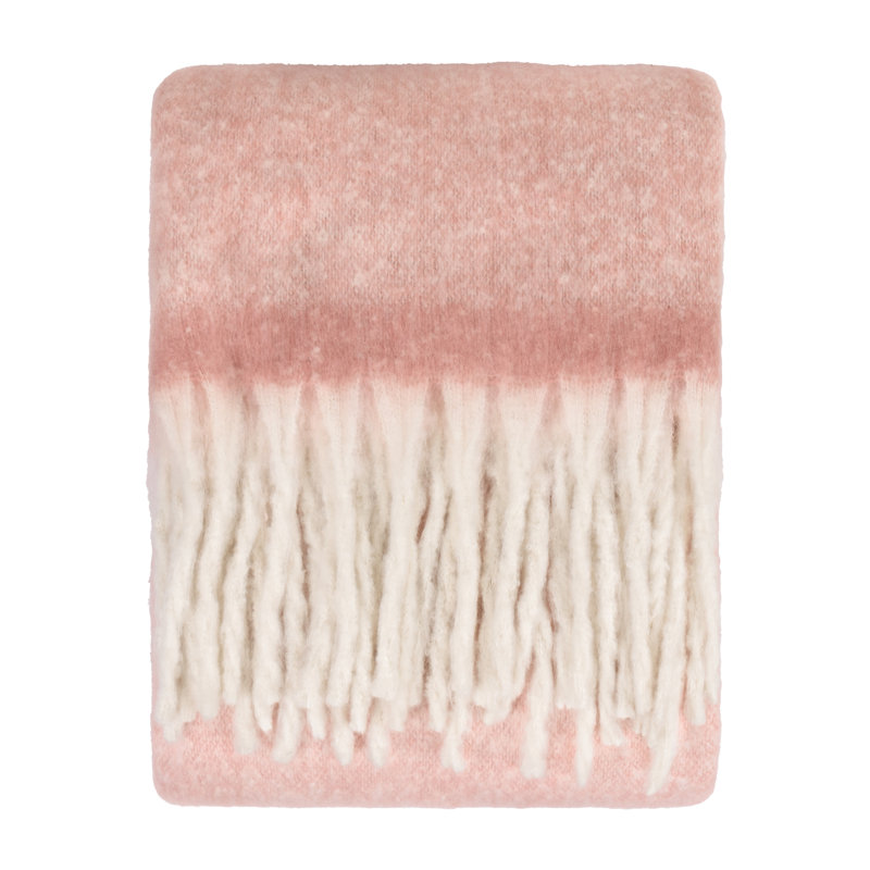 Cozy Machine Woven Throw Blanket, Pink