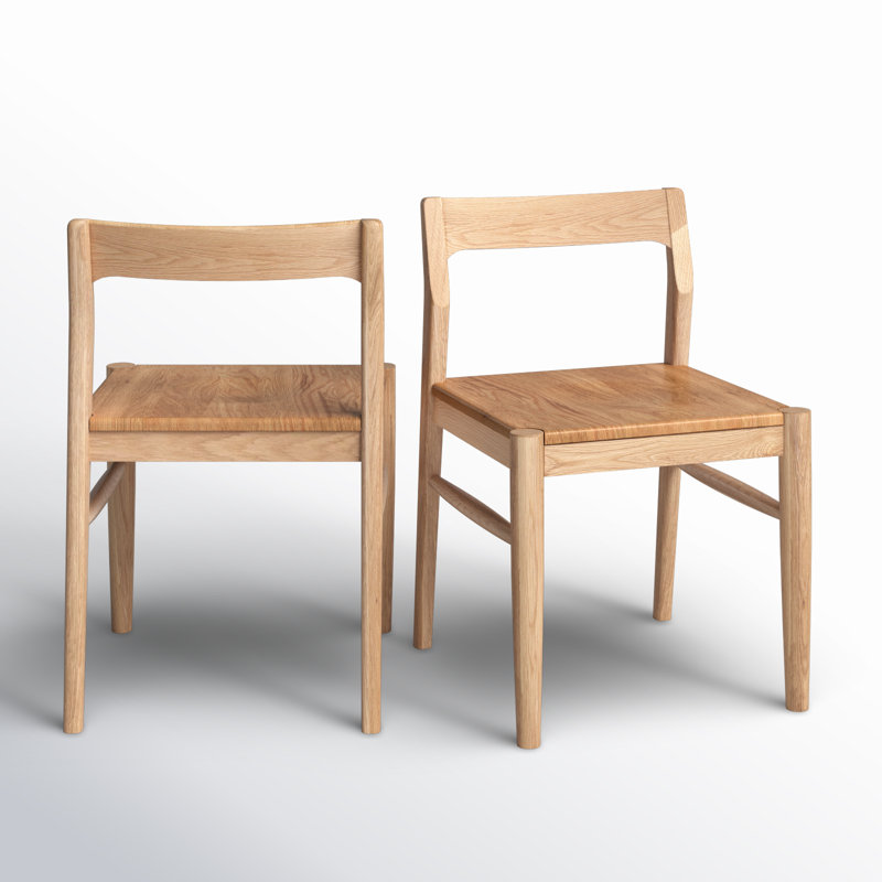 Krieger Solid Wood Slat Back Side Chair, Natural