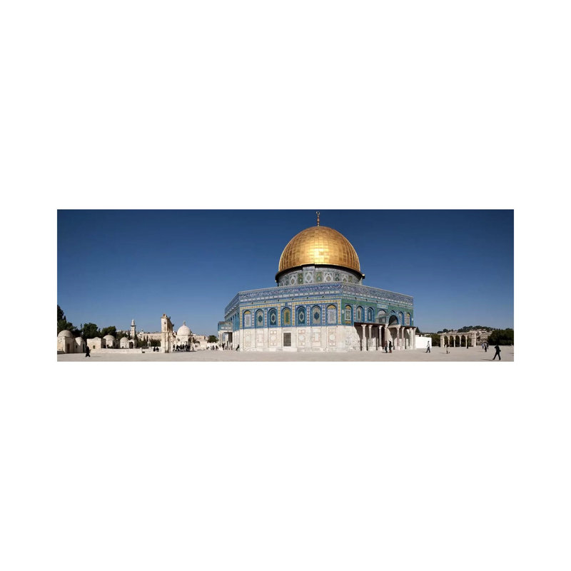 Town Square, Dome Of The Rock, Temple Mount, Jerusalem, Israel - Wrapped Canvas Panoramic Print