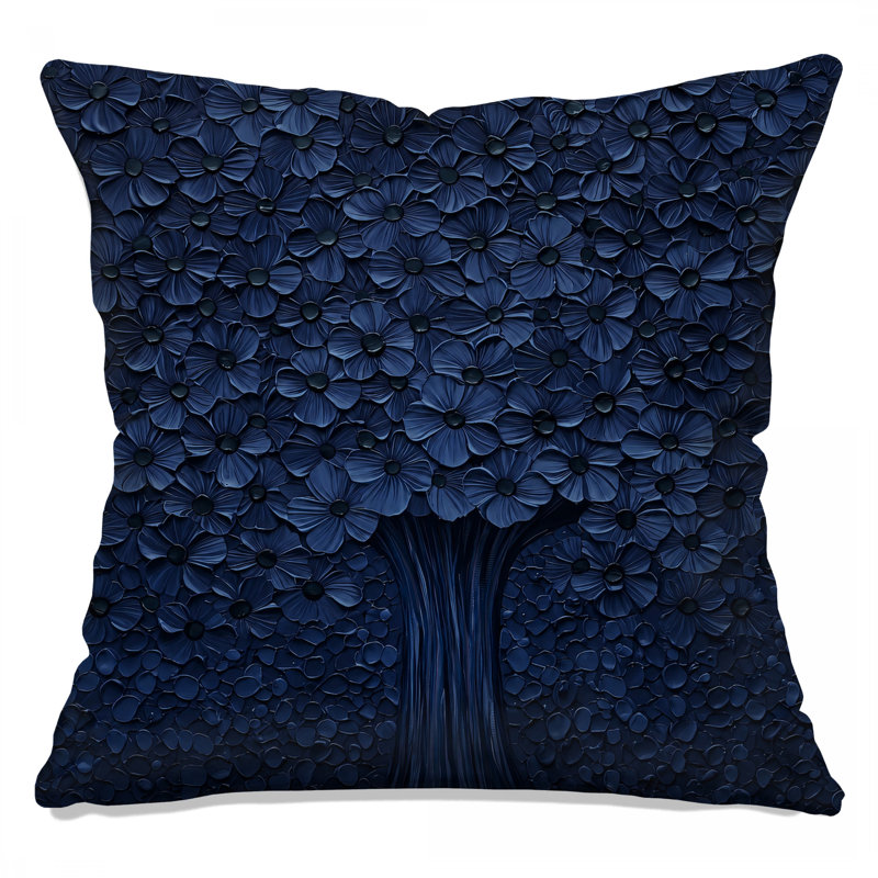 Coussins floraux bleus, 20 x 20 pouces