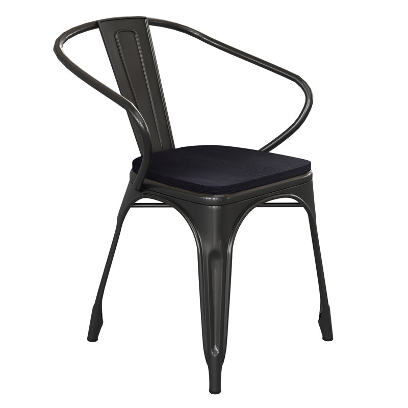 Chaise empilable Briceidy, Noir, Noir