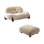 Chaise d'appoint à coussin en polyester blanc crème avec repose-pieds