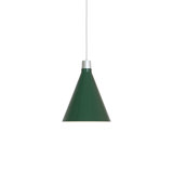 Large Bower Pendant Light In Anodised Aluminium And Dark Green