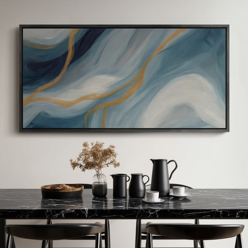 Très grand art mural rétro encadré pour art classique, H 30 po x l 60 po, Noir