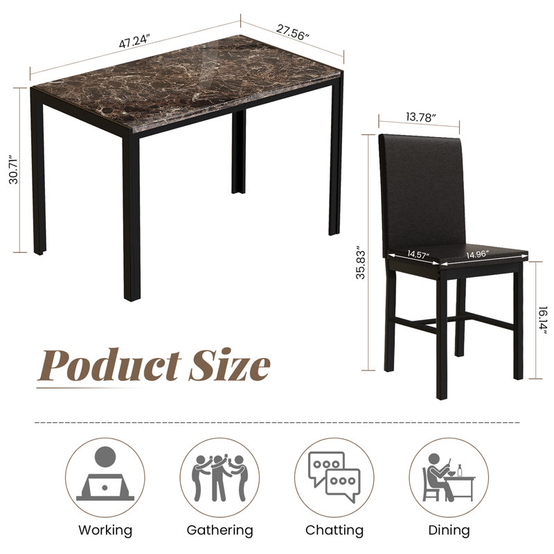 Ensemble repas pour 4 personnes Saulo, Brun