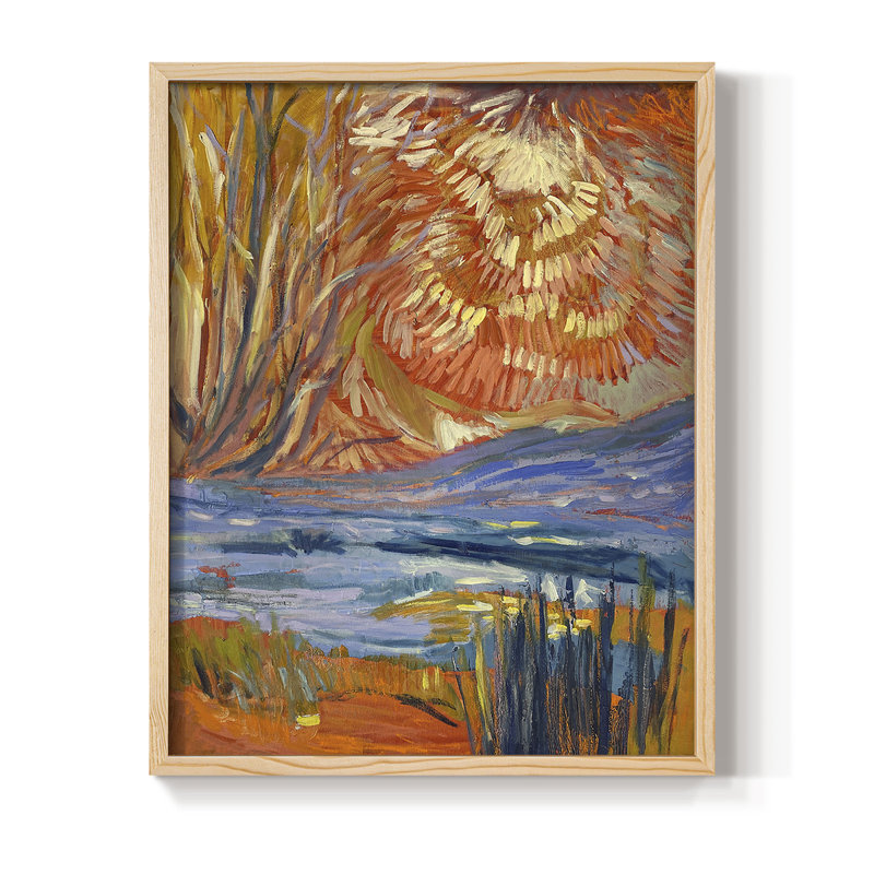 «Cadmium Winter Solstice II», reproduction encadrée - bois massif, Natural, H 15 po x l 12 po