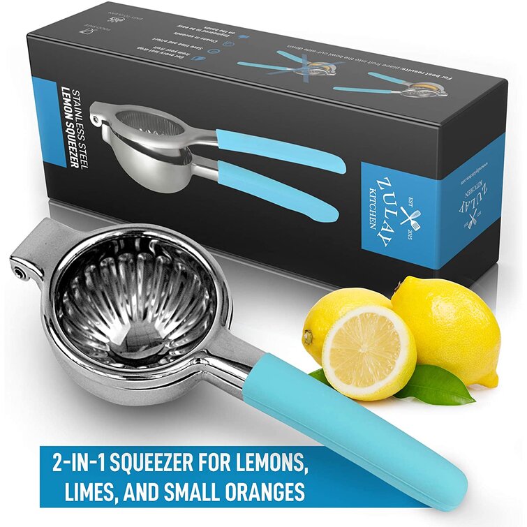 Zulay Kitchen Large Manual Stainless Steel Solid Metal Citrus Press Juicer and Lime Squeezer