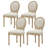 4 Piece-20" H Mid Century Modern Upholstered Linen Side Chair  King Louis Back Solid Wood Dining  Chairs-634067728