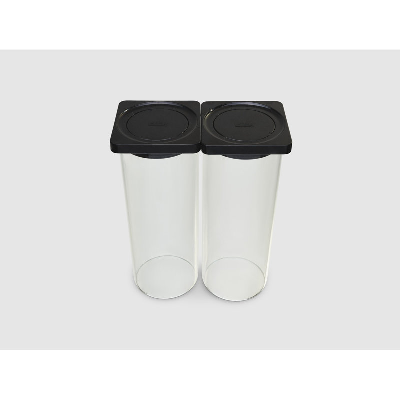 Lot de 2 grands contenants de conservation en verre Cliik Press, 2,4 L, Noir
