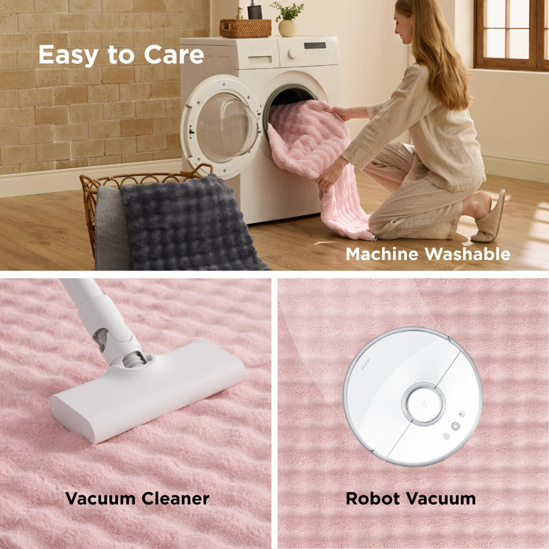 Bedsure Fluffy Area Rugs for Living Room，Machine Washable Shaggy Carpet, Bubble Style