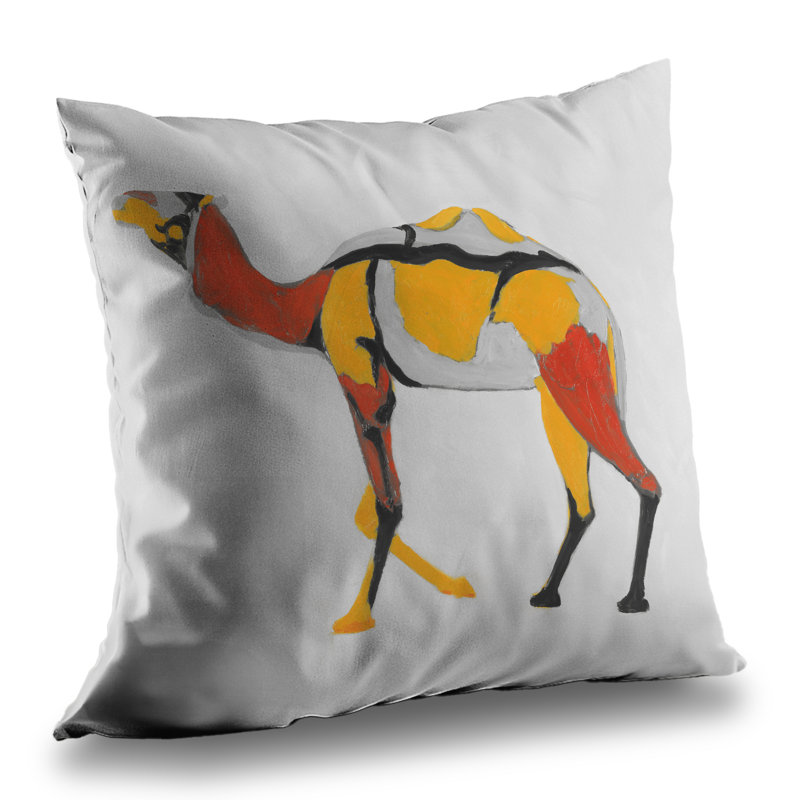 Abstract Dromedary - Poly Twill Throw for Living Room – Throw Pillow Cover Only, Double-Sided Print, Insert Not Included