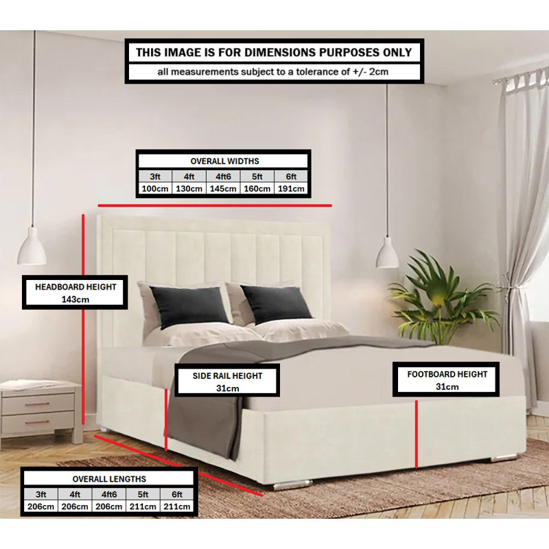 Cenka Upholstered Bed, Double (4'6), Turmeric