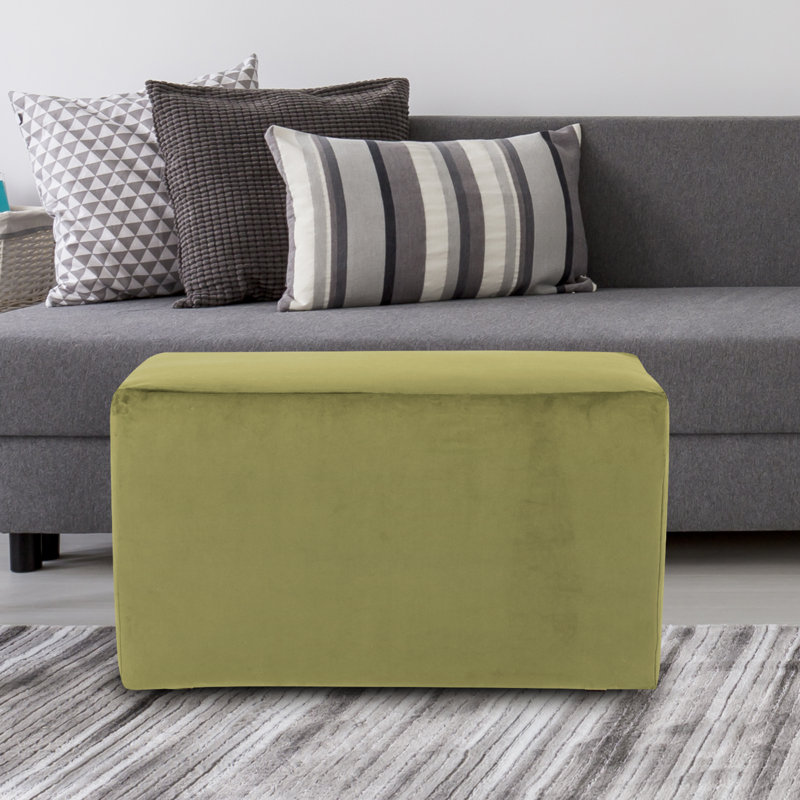 Asija Polyester Ottoman Slipcover, Moss