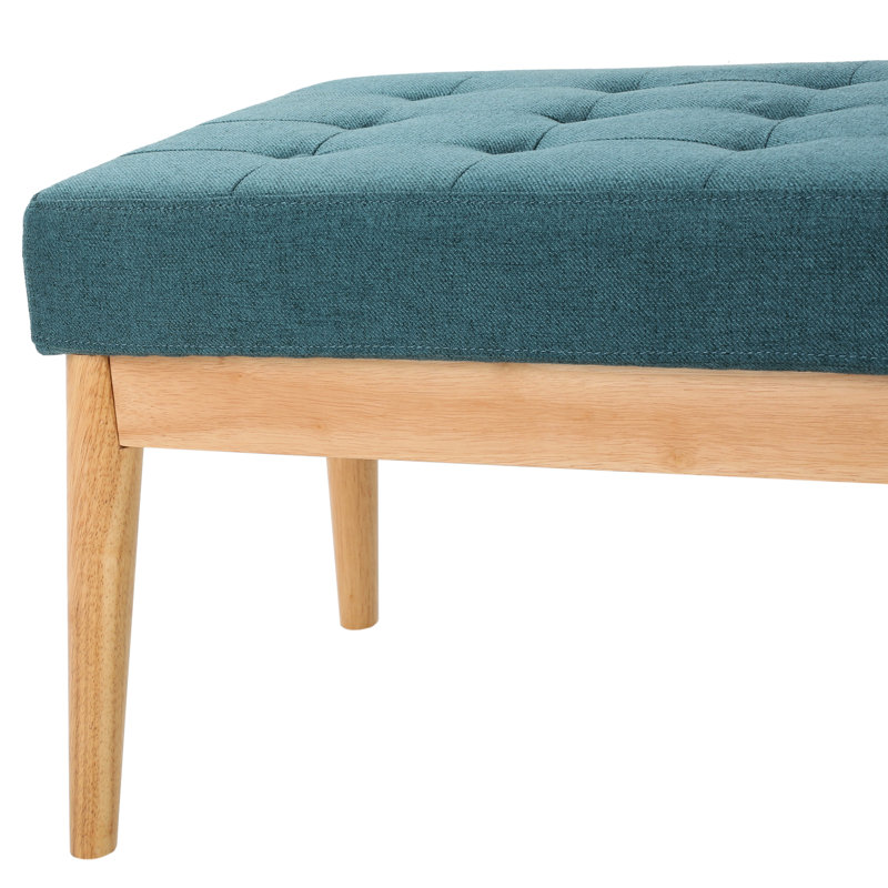 Mid-Century Inspired Teal With Fabrics And Stable Wood Construction Frame Fabric Design Slightly Splayed Base
