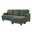 3-Seater Linen Sofa with Storage Armrest & Storage Ottoman - Green-1263141367