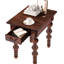 Table en bois massif avec tiroir, teinte noyer, assemblage facile pour la zone de lecture, pieds en caoutchouc, surface imperméable de couleur antique, bureau d'installation, plateau de table