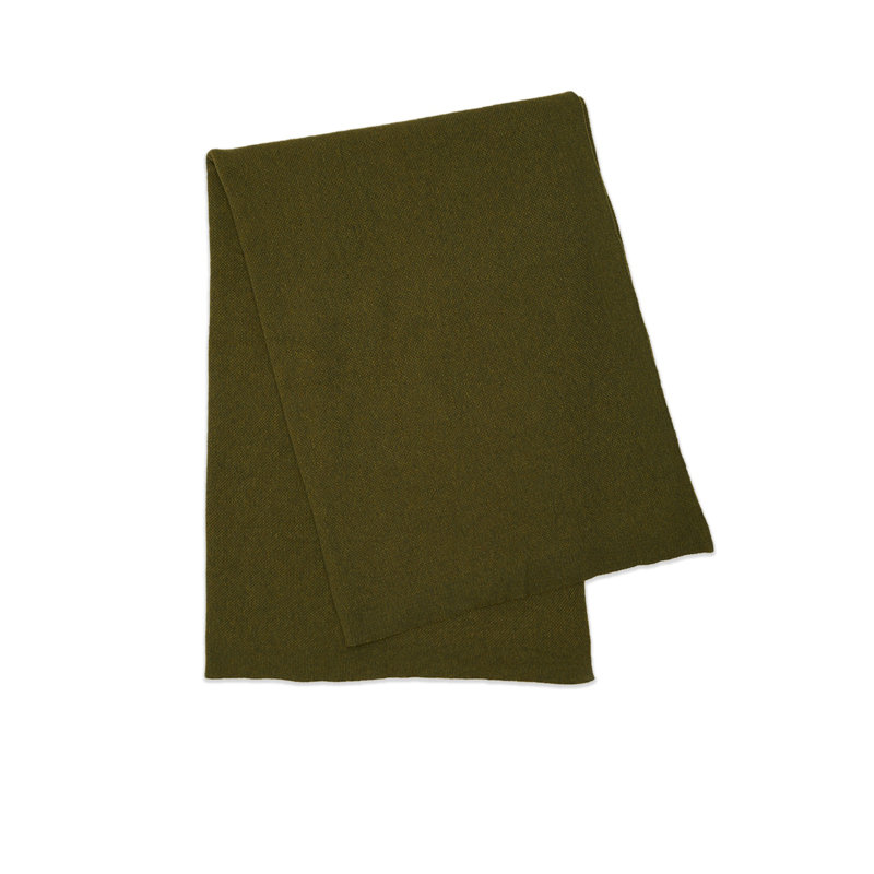 Jeté simple tricoté, Olive, L 95 po x l 65 po