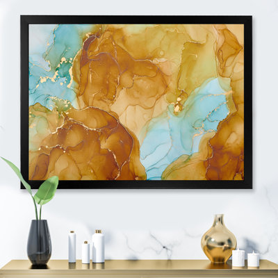 «Brown Luxury Abstract Fluid», peinture sur toile