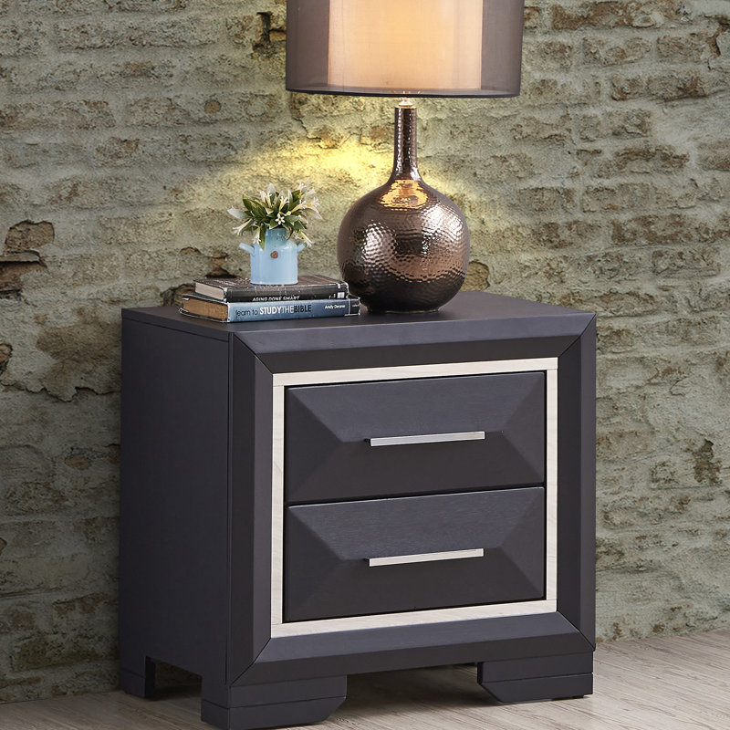 Table de chevet G01600-N, noir