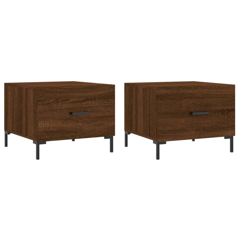 Four Leg Coffee Table with Storage, brown oak