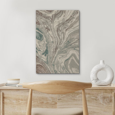 Vert et brun, images fluides abstraites, œuvre d'art unique pour le salon