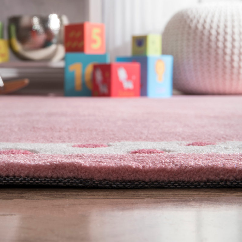 Tapis rose touffeté à la main Abiorn, Rectangle 3 pi 6 po x 5 pi 6 po