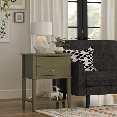 Deonni 56cm W Solid Wood Bedside Table