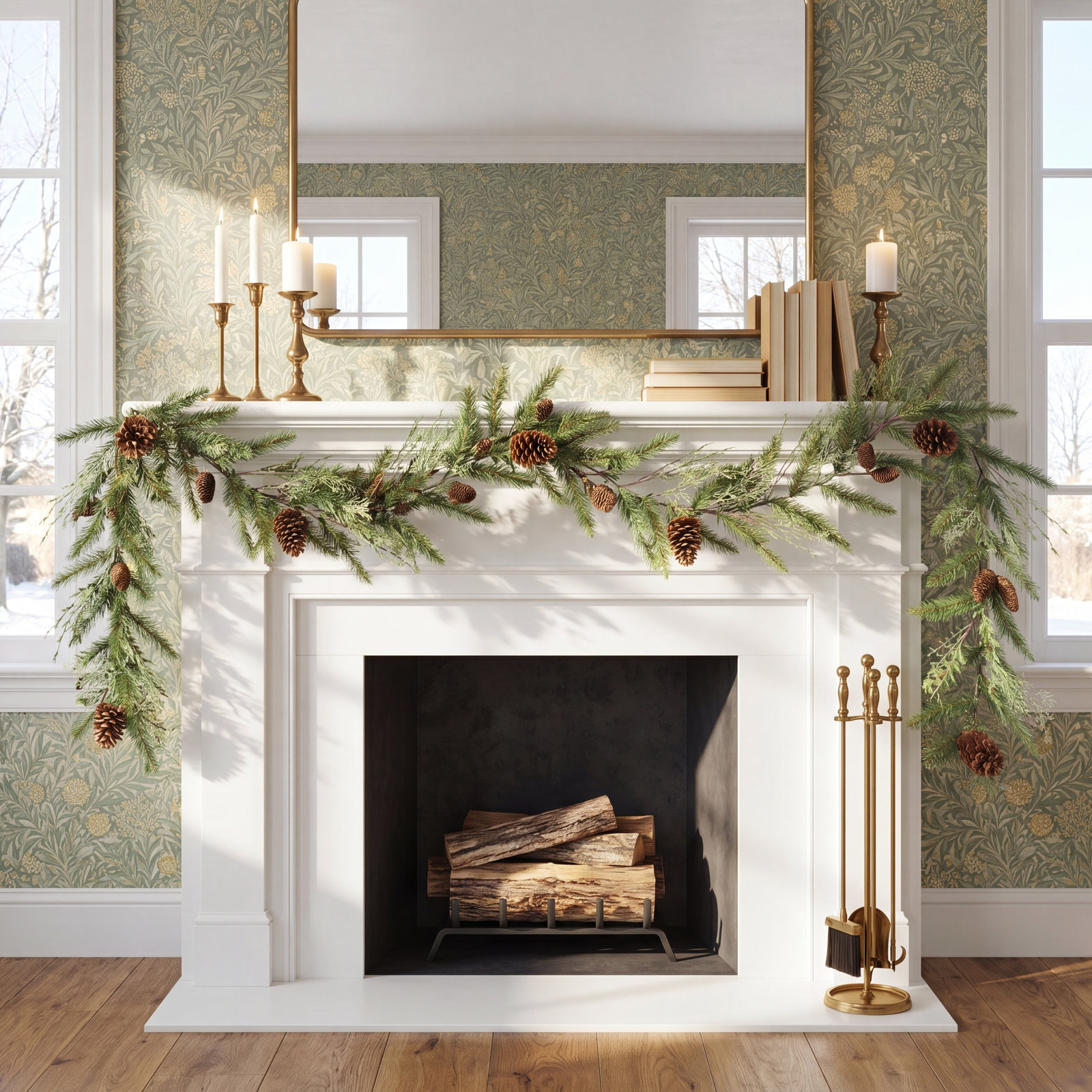 110'' in. Faux Cypress Garland