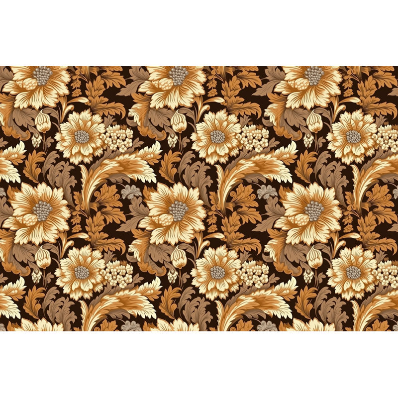 Machine Printed Comforter, Twin Extra Long Comforter, Brown/Silver Floral