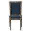 Chaises de salle à manger en tissu bleu marine - de 2, Classic Beauty 2 en tissu d'ameublement, structure
