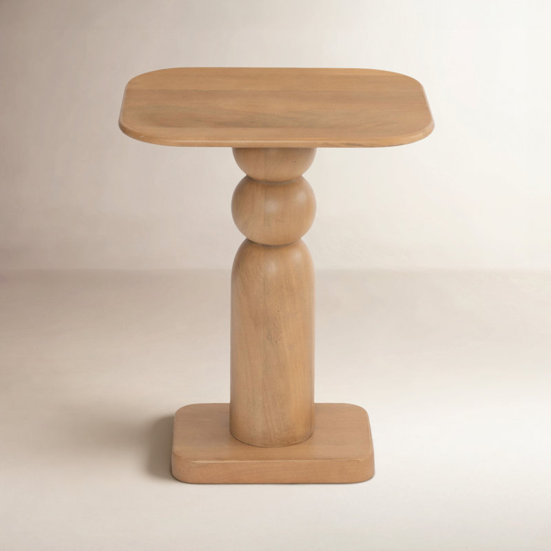 Arpin Solid Wood End Table, Blond naturel