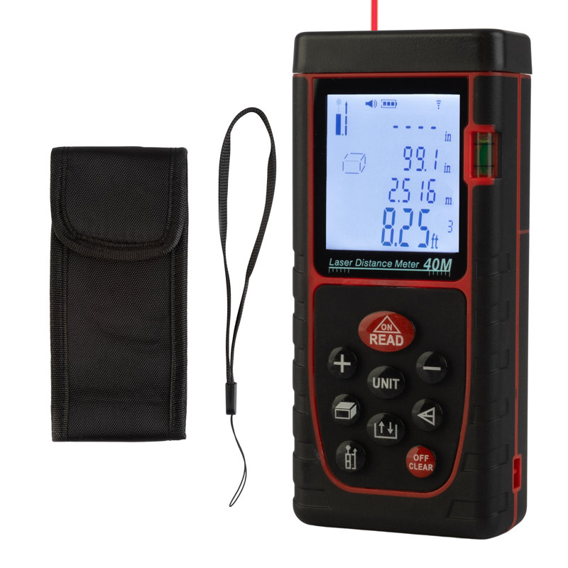 Outil de mesure laser Stalwart - Mesure laser avec mesure en direct, affichage rétroéclairé et niveau intégré - Télémètres laser
